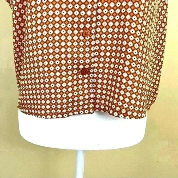 NWT Maison D’Amelie Orange Checkered Box 60’s Style Button Crop Top Size XS - Picture 6 of 10